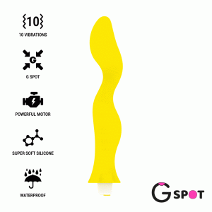 G-SPOT GAVYN G-SPOT VIBRATOR YELLOW é um brinquedo sexual da gama dos estimuladores do Ponto G, super potente e confortável.