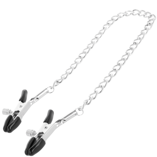 DARKNESS ADJUSTABLE NIPPLE CLAMPS METAL é um brinquedo sexual da gama do Metal e Vidro, confortável e ergonómico.