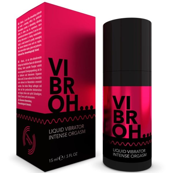 VIBROH LIQUID VIBRATOR INTENSE ORGASM 15 ML é um Óleo e Lubrificante para Orgasmo feminino e para os seios