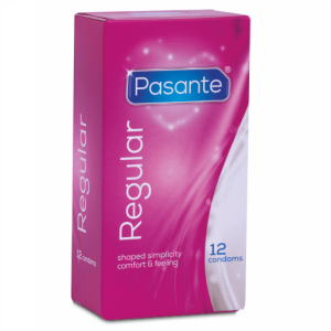 PASANTE REGULAR CONDOMS 12 PACK são preservtivos a granel, para maior segurança e sensibilidade. Super saborosos.