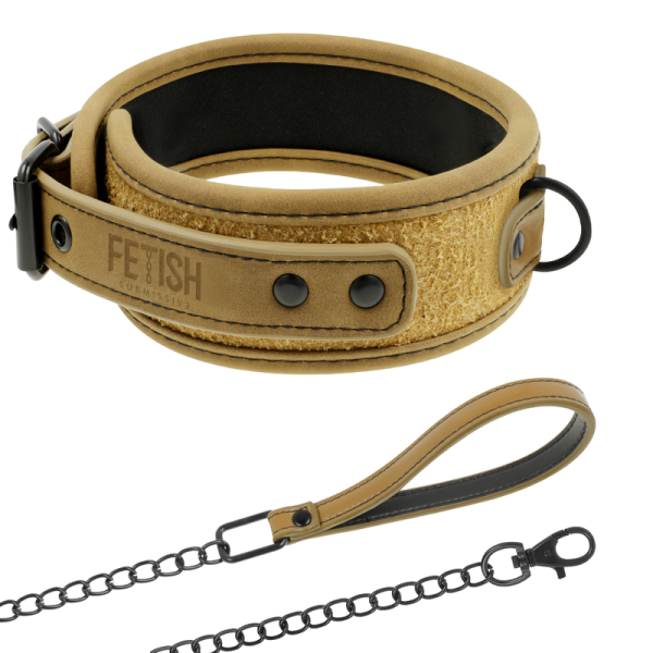 FETISH SUBMISSIVE ORIGIN COLLAR WITH LEASH é um brinquedo sexual da gama Fetiche e Bondage relacionada com BDSM e Collars.