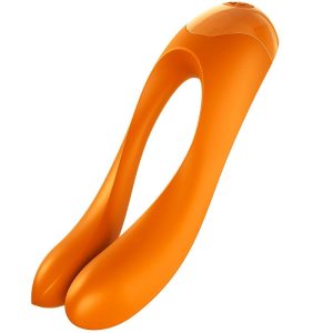 SATISFYER CANDY CANE FINGER VIBRATOR ORANGE é um brinquedo sexual dos estimuladores de clitóris, super potentes, eficazes e seguros.