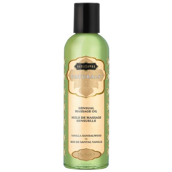 KAMASUTRA NATURAL MASSAGE OIL VANILLA SANDALWOOD 59 ML é um Óleo, Lubrificante e Creme com efeito afrodisíaco.