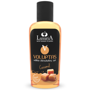 LUXURIA VOLUPTAS EDIBLE MASSAGE GEL WARMING EFFECT - CARAMEL 100 ML é um Óleo, Lubrificante e Creme para massagem.