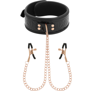 BEGME BLACK EDITION COLLAR WITH NIPPLE CLAMPS é um brinquedo sexual da gama Fetiche e Bondage relacionada com BDSM e Acessórios.