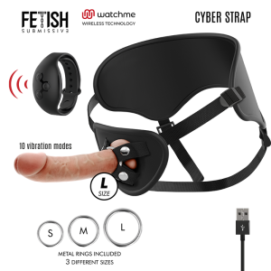 CYBER STRAP HARNESS WITH DILDO REMOTE CONTROL WATCHME TECHNOLOGY L é um brinquedo sexual da gama dos Cintos de Vibração, para maior prazer e conforto.