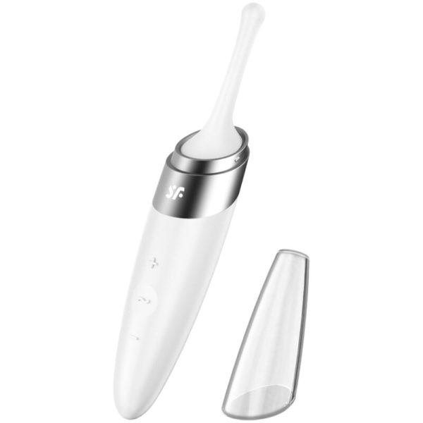 SATISFYER TWIRLING DELIGHT CLIT TIP VIBRATOR - WHITE é um brinquedo sexual dos estimuladores de clitóris, super potentes, eficazes e seguros.