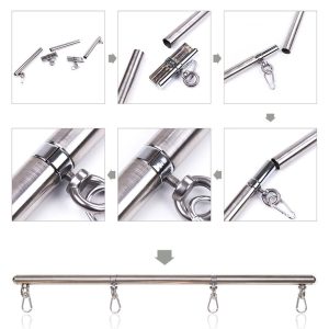 OHMAMA FETISH DETACHABLE SPREADER METAL BAR 4 HOOKS é um brinquedo sexual da gama Fetiche e Bondage relacionada com BDSM e Acessórios.