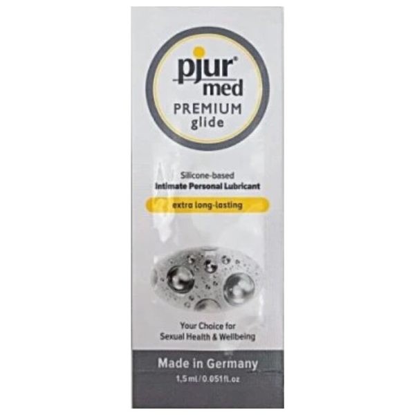 PJUR MED PREMIUM GLIDE 1.5 ML é um Óleo e Lubrificante extremamente agradável e completo de dose única.