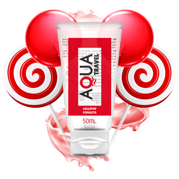 AQUA TRAVEL LOLLIPOP FLAVOUR WATERBASED LUBRICANT - 50 ML é um Óleo e Lubrificante extremamente agradável com sabor.