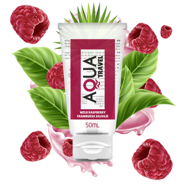 AQUA TRAVEL WILD RASPBERRY FLAVOUR WATERBASED LUBRICANT - 50 ML é um Óleo e Lubrificante extremamente agradável com sabor.