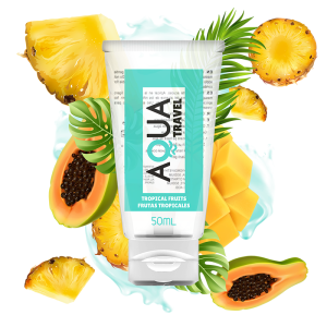 AQUA TRAVEL FLAVOUR WATERBASED LUBRICANT TROPICAL FRUITS - 50 ML é um Óleo e Lubrificante extremamente agradável com sabor.