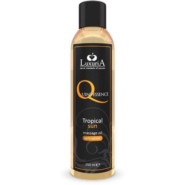 LUXURIA QUINTESSENCE MASSAGE OIL TROPICAL SUN 150 ML é um Óleo, Lubrificante e Creme com efeito afrodisíaco.