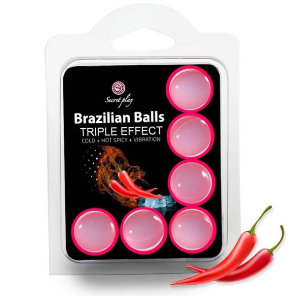 SECRET PLAY SET 6 BRAZILIAN BALLS TRIPLE EFFECT é um Óleo e Lubrificante extremamente agradável e completo de dose única.