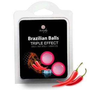 SECRET PLAY SET 2 BRAZILIAN BALLS TRIPLE EFFECT é um Óleo e Lubrificante extremamente agradável e completo de dose única.