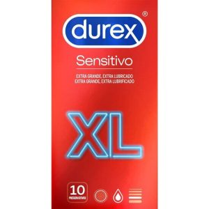 DUREX SENSITIVE XL CONDOMS 10 UNITS são preservtivos tamanho xxl, para maior segurança e sensibilidade. Super saborosos.