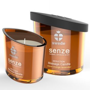 SWEEDE SENZE SEDUCTION MASSAGE CANDLE - CLOVE, ORANGE, LAVENDER pertence á gama de velas afrodisíacas, para um ambeinte especial e relaxante.