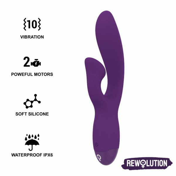 REWOLUTION REWOFUN FLEXIBLE VIBRATOR WITH RABBIT é um brinquedo sexual dos estimuladores de clitóris, super potentes, eficazes e seguros.