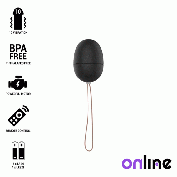 ONLINE REMOTE CONTROL VIBRATING EGG S- BLACK é um brinquedo sexual da gama dos ovos vibradores, super potentes, eficazes e seguros.