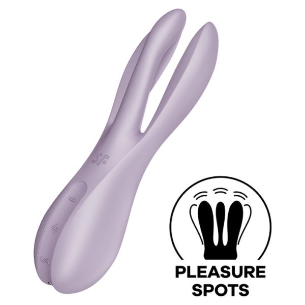 SATISFYER THREESOME 2 VIBRATOR - VIOLET é um brinquedo sexual dos estimuladores de clitóris, super potentes, eficazes e seguros.