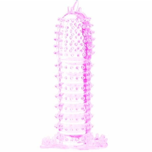 PENIS SLEEVE WITH STIMULATING POINTS PINK 14 CM é um brinquedo sexual adequado ao homem, super potente e confortável.