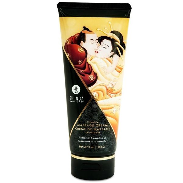 SHUNGA MASSAGE CREAM KISSABLE ALMOND SWEETNESS 200ML é um Óleo, Lubrificante e Creme com efeito afrodisíaco.