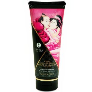 SHUNGA MASSAGE CREAM KISSABLE RASPBERRY EMOTION 200ML é um Óleo, Lubrificante e Creme com efeito afrodisíaco.