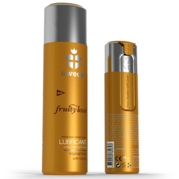 SWEDE - FRUITY LOVE LUBRICANT TROPICAL FRUIT HONEY 50 ML é um Óleo e Lubrificante extremamente agradável comestível.