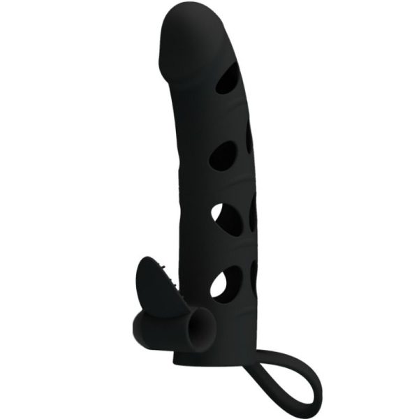 PRETTY LOVE VIBRATING SILICONE PENIS SLEEVE WITH BALL STRAPS 15.2 CM é um brinquedo sexual adequado ao homem, super potente e confortável.