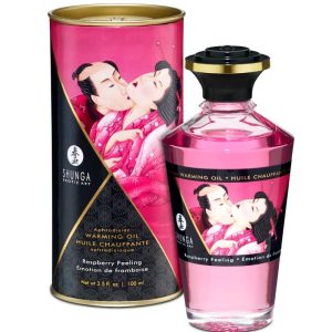 SHUNGA APHRODISIAC WARMING OIL RASPBERRY FEELING 100 ML é um Óleo, Lubrificante e Creme com efeito afrodisíaco.