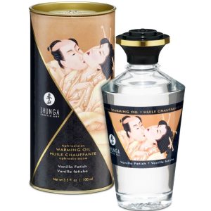 SHUNGA APHRODISIAC WARMING OIL FETISH VANILLA 100 ML é um Óleo, Lubrificante e Creme com efeito afrodisíaco.