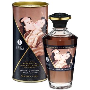 SHUNGA APHRODISIAC WARMING OIL CHOCOLATE 100 ML é um Óleo, Lubrificante e Creme com efeito afrodisíaco.