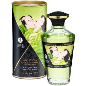 SHUNGA APHRODISIAC WARMING OIL MIDNIGHT SORBET 100 ML é um Óleo, Lubrificante e Creme com efeito afrodisíaco.