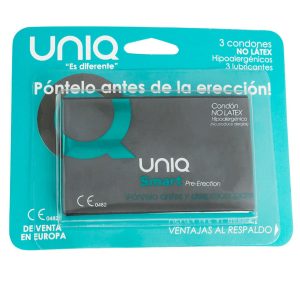 UNIQ SMART LATEX FREE PRE-ERECTION CONDOMS 3 UNITS são preservtivos especiais, para maior segurança e sensibilidade. Super saborosos.