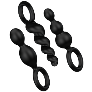 SATISFYER ANAL PLUGS SET 3PCS BLACK é um brinquedo sexual da gama dos Dildos Anais, super confortável para maior prazer e limpeza.