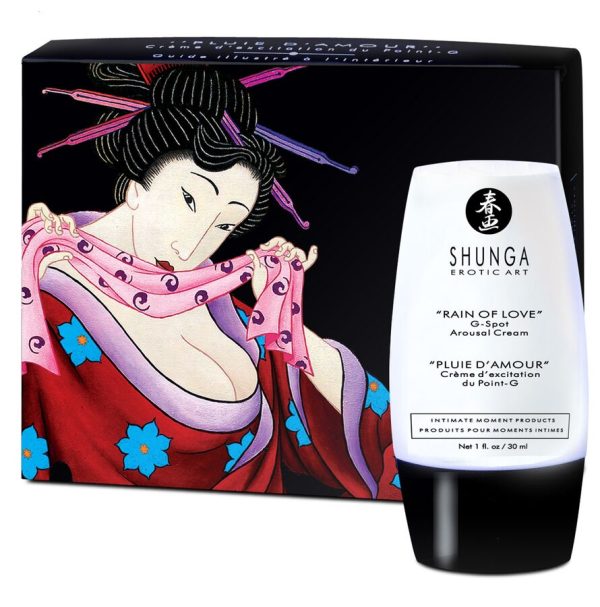 SHUNGA RAIN OF LOVE G-SPOT AROUSAL CREAM é um Óleo e Lubrificante para Orgasmo feminino e estimulação do Punto G