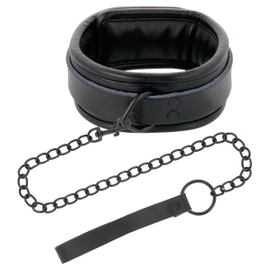 DARKNESS FULL BLACK COLLAR WITH LEASH é um brinquedo sexual da gama Fetiche e Bondage relacionada com BDSM e Acessórios.