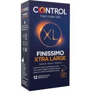 CONTROL FINISSIMO XL CONDOMS 12 UNITS são preservtivos tamanho xxl, para maior segurança e sensibilidade. Super saborosos.