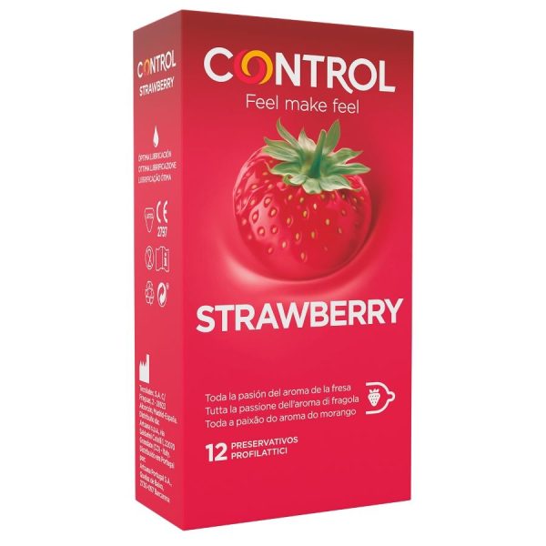 CONTROL ADAPTS STRAWBERRY 12 UNITS são preservtivos com aromas, para maior segurança e sensibilidade. Super saborosos.