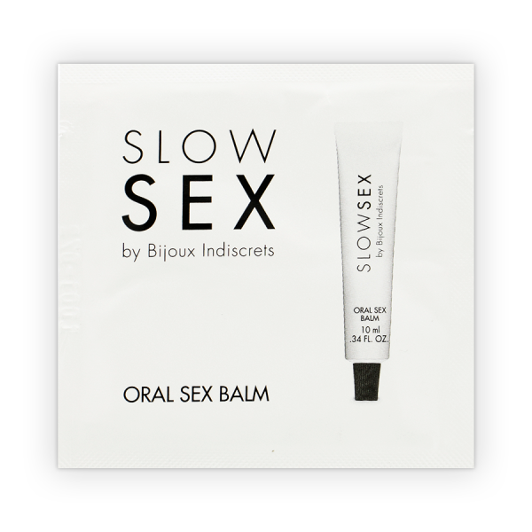 BIJOUX SLOW SEX ORAL SEX BALM SINGLE DOSE é um Óleo e Lubrificante extremamente agradável e completo de dose única.