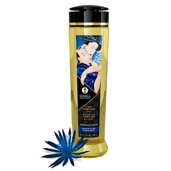 SHUNGA EROTIC MASSAGE OIL SEDUCTION 240ML é um Óleo, Lubrificante e Creme com efeito afrodisíaco.