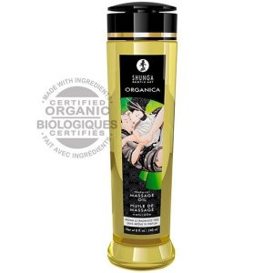 SHUNGA KISSABLE MASSAGE OIL ORGANICA é um Óleo, Lubrificante e Creme com efeito afrodisíaco.