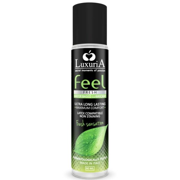 LUXURIA FEEL FRESH SENSATION WATERBASED LUBRICANT 60 ML é um Óleo e Lubrificante extremamente agradável e completo para prazer anal.