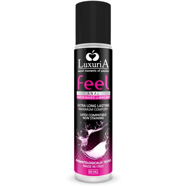 LUXURIA FEEL ANAL WATER BASED LUBRICANT 60 ML é um Óleo e Lubrificante extremamente agradável e completo para prazer anal.