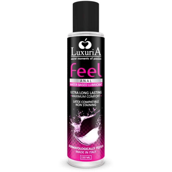 LUXURIA FEEL ANAL WATER BASED LUBRICANT 150 ML é um Óleo e Lubrificante extremamente agradável e completo para prazer anal.