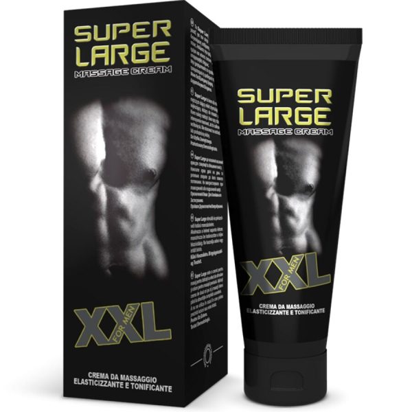 SUPER LARGE XXL MASSAGE AND ELASTIZING CREAM FOR PENIS 75 ML é um afrodisíaco da gama de aumento do pénis, super eficaz com ótimos resultados.