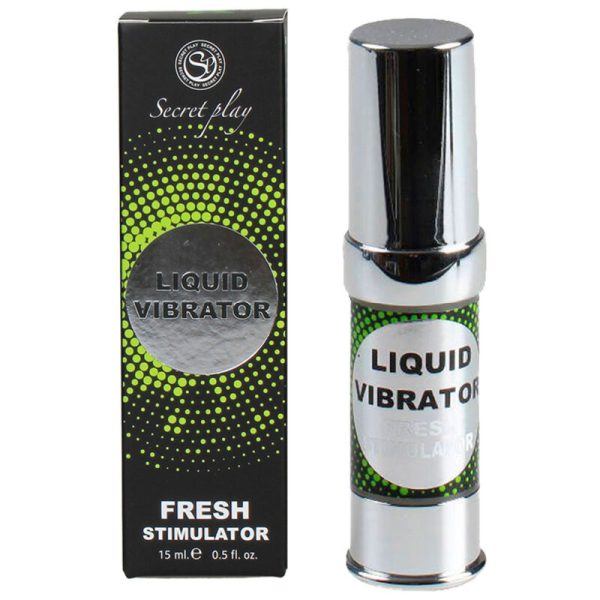 SECRETPLAY LIQUID VIBRATOR FRESH RETARD 15ML é um  Óleo e Lubrificante para Intensificador o Orgasmo Feminino.