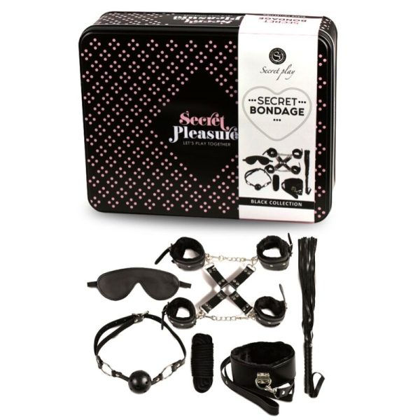 SECRET PLAY BDSM SET 8PCS BLACK é um brinquedo sexual da gama Fetiche e Bondage relacionada com BDSM e Acessórios.