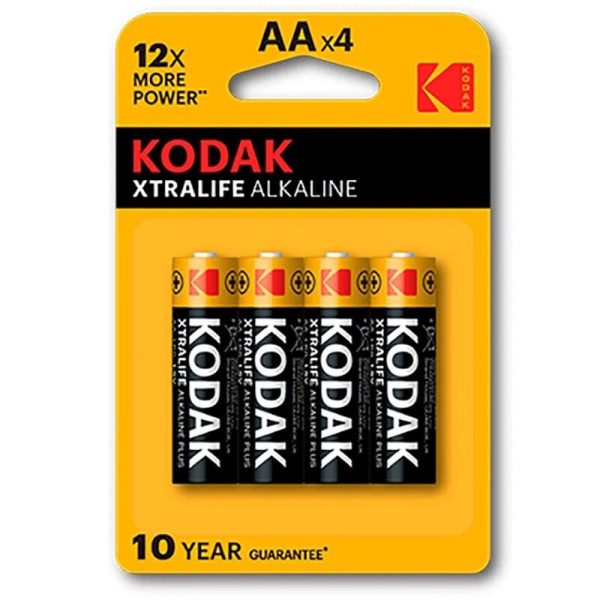 KODAK XTRALIFE ALKALINE BATTERY AA LR6 BLISTER * 4 é um artigo que pertence à gama de baterias, para que nunca lhe falte a pilha.