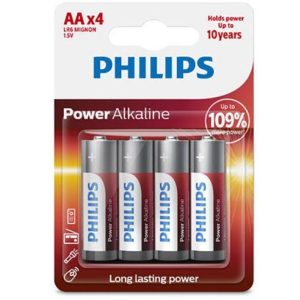 PHILIPS POWER ALKALINE BATTERY AA LR6 PACK 4 é um artigo que pertence à gama de baterias, para que nunca lhe falte a pilha.